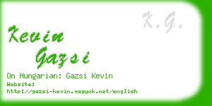 kevin gazsi business card